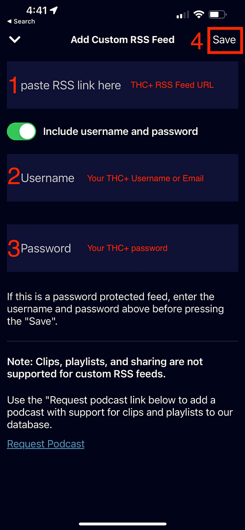 podverse-screenshot-3-enter-url-and-credentials